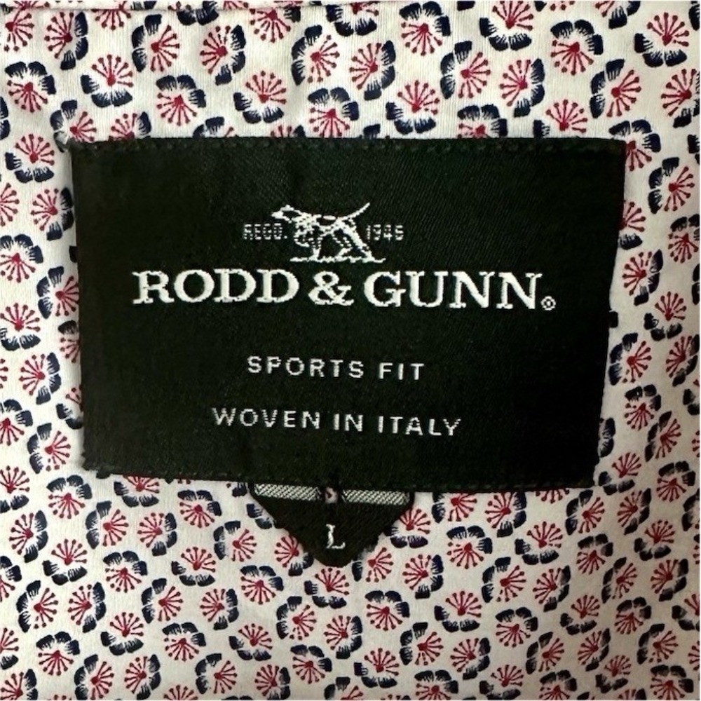 Rodd & Gunn Men's Made In Italy White Floral Preppy Cotton Dress Shirt XL